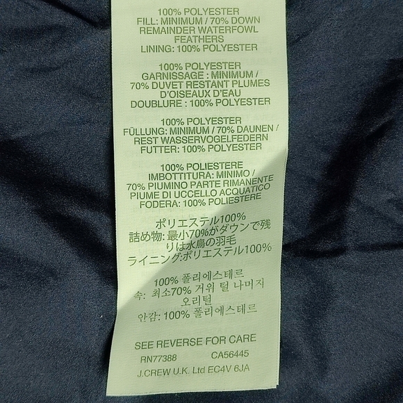 J Crew Excursion Puffer Quilted Strippied Vest.Down feather filling.Size XS NWOT - Picture 7 of 10